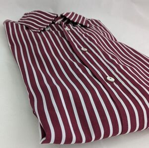 Brunello Cucinelli Red-White stripe XL Men's Dress Shirt